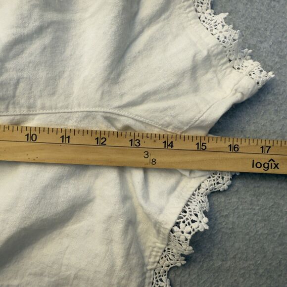 Time And Tru Shorts Womens XXXL White Linen Pull On Drawstring Crochet Lace READ - Picture 7 of 9